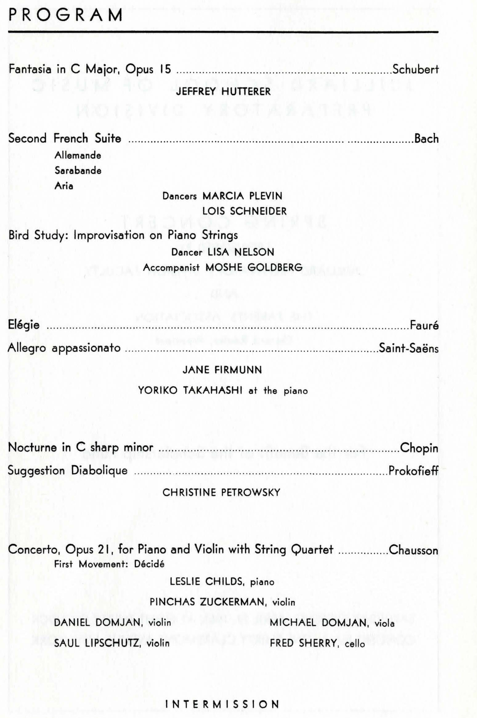 1963 concert program
