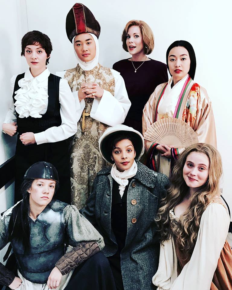 Group photo of drama students in costume