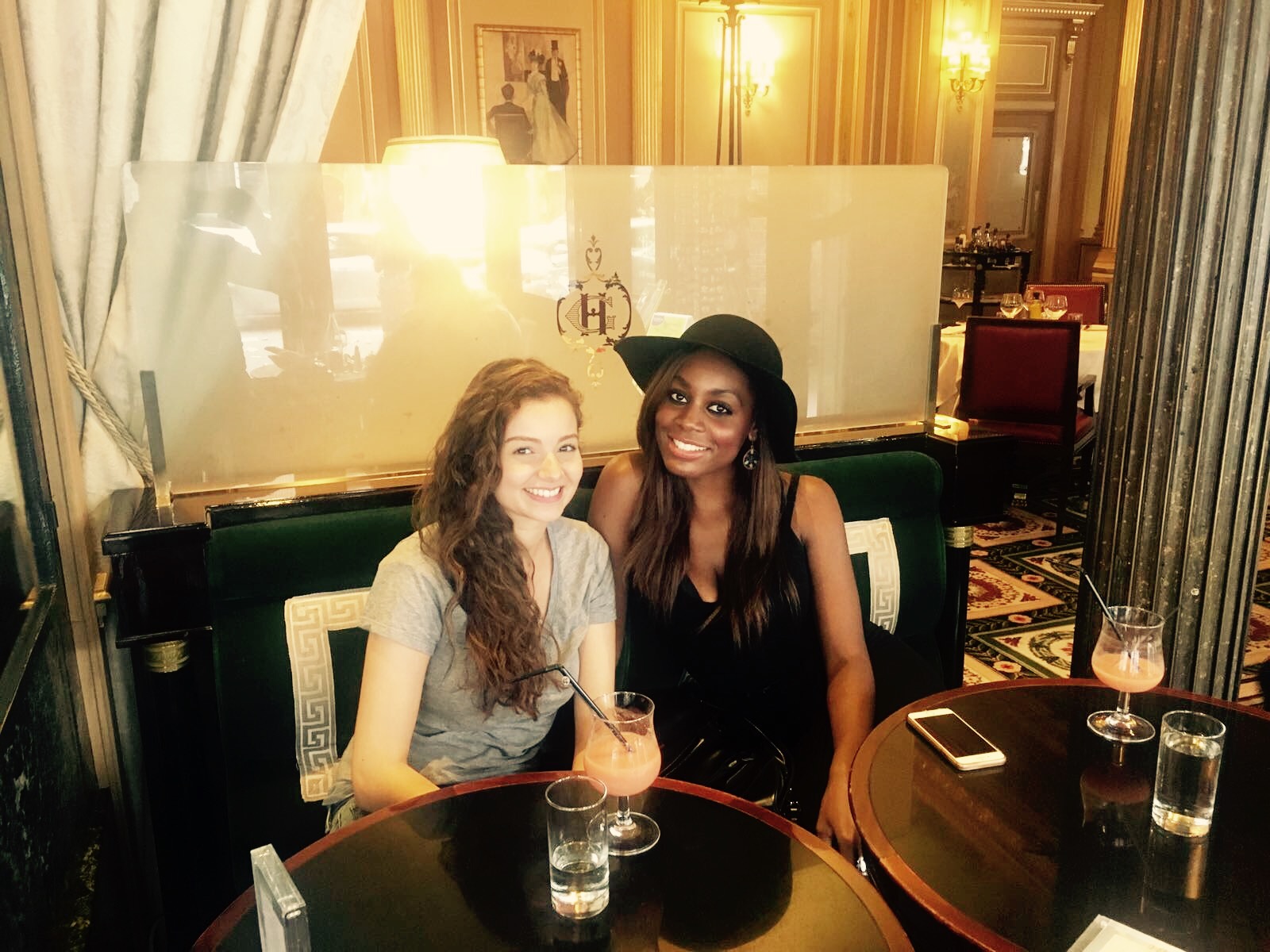 With longtime friend Sofia Hamou, at our headquarter: the Café de la paix in Paris.