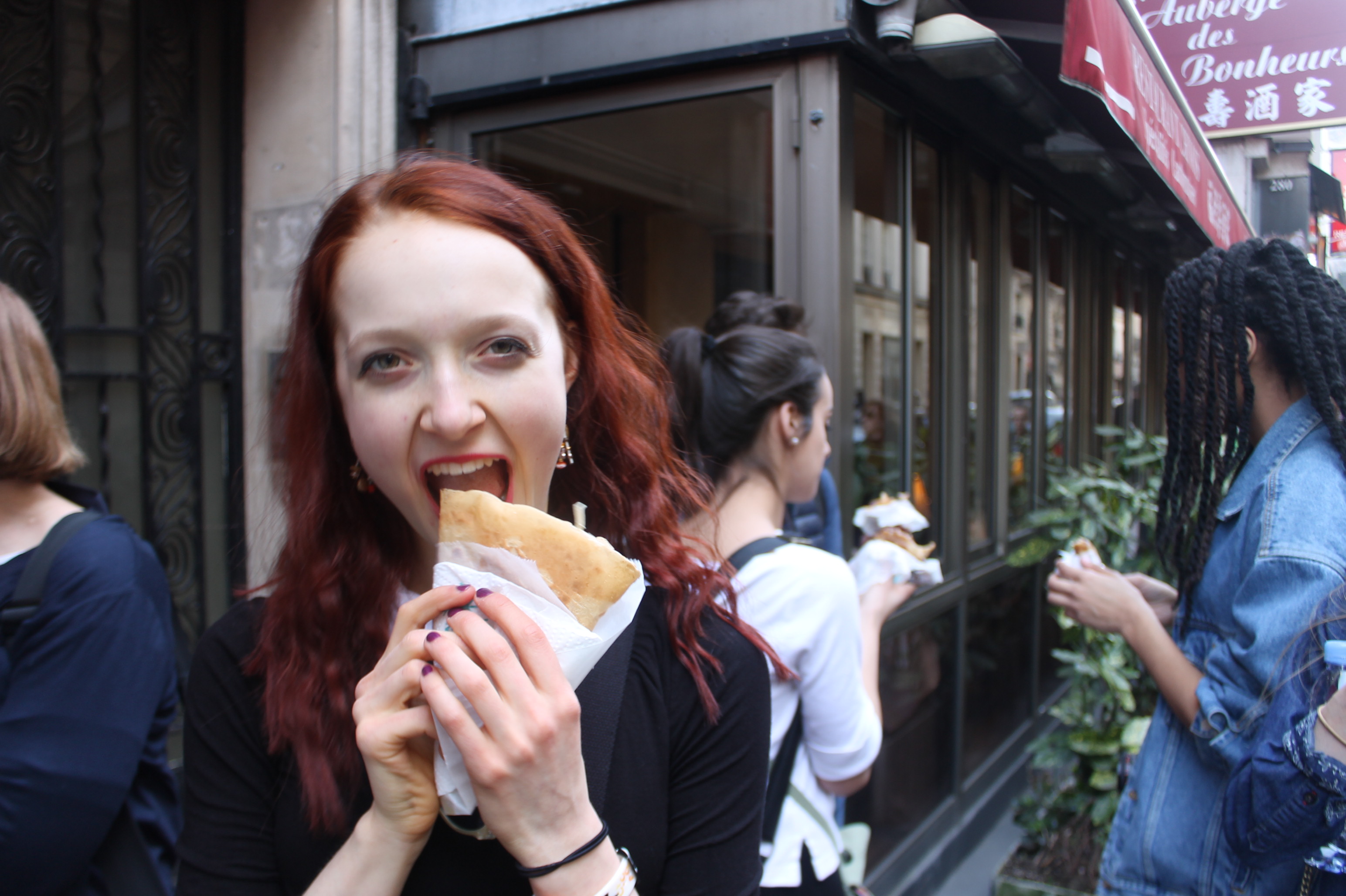 Mossy poses with a pastry