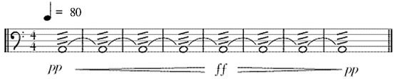 Timpani Long Roll ♩=80.