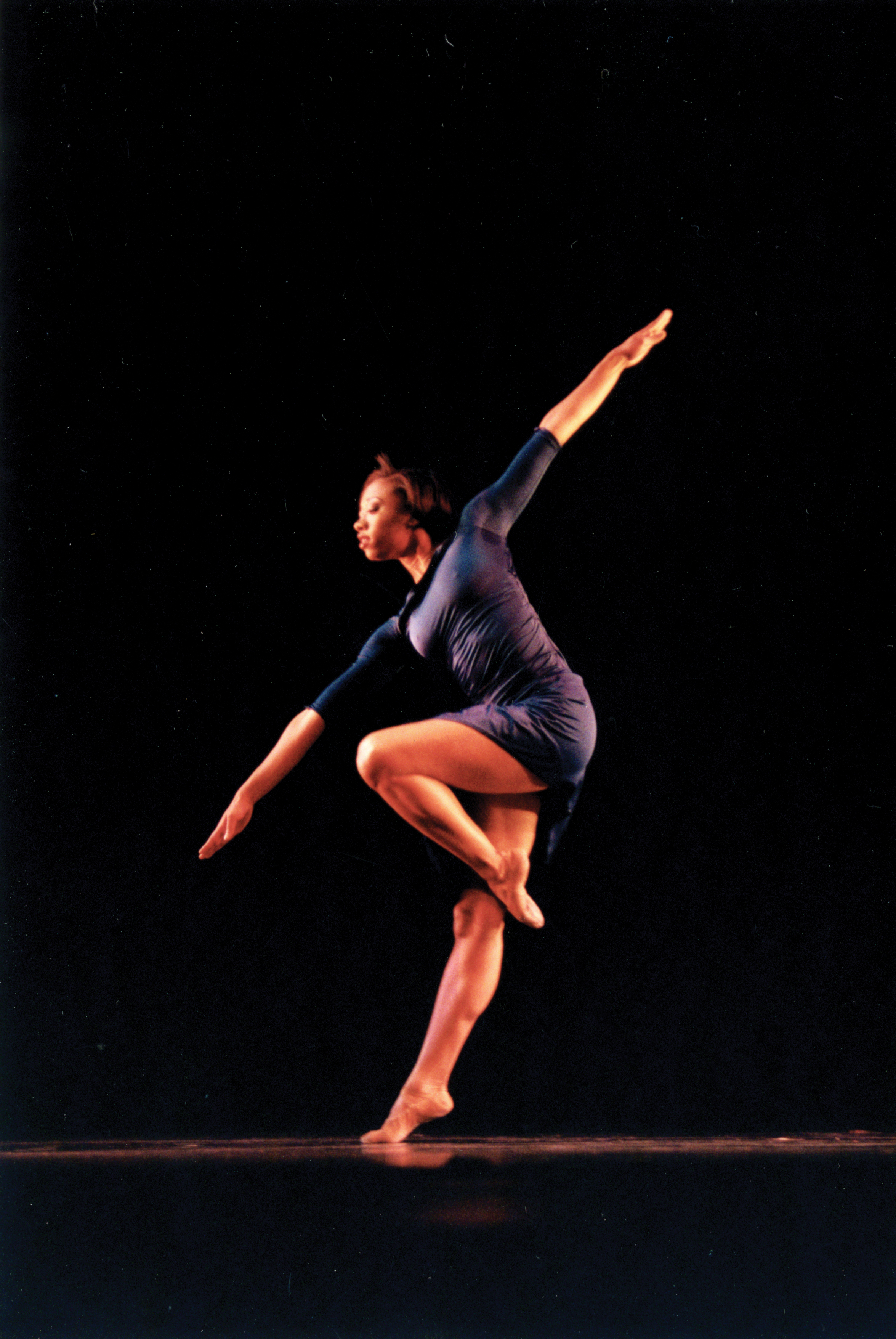 Garner in 1998, performing at Juilliard in 'I Am a Dancer,' her collaboration with Michael Deville Winn (Playwrights '99)