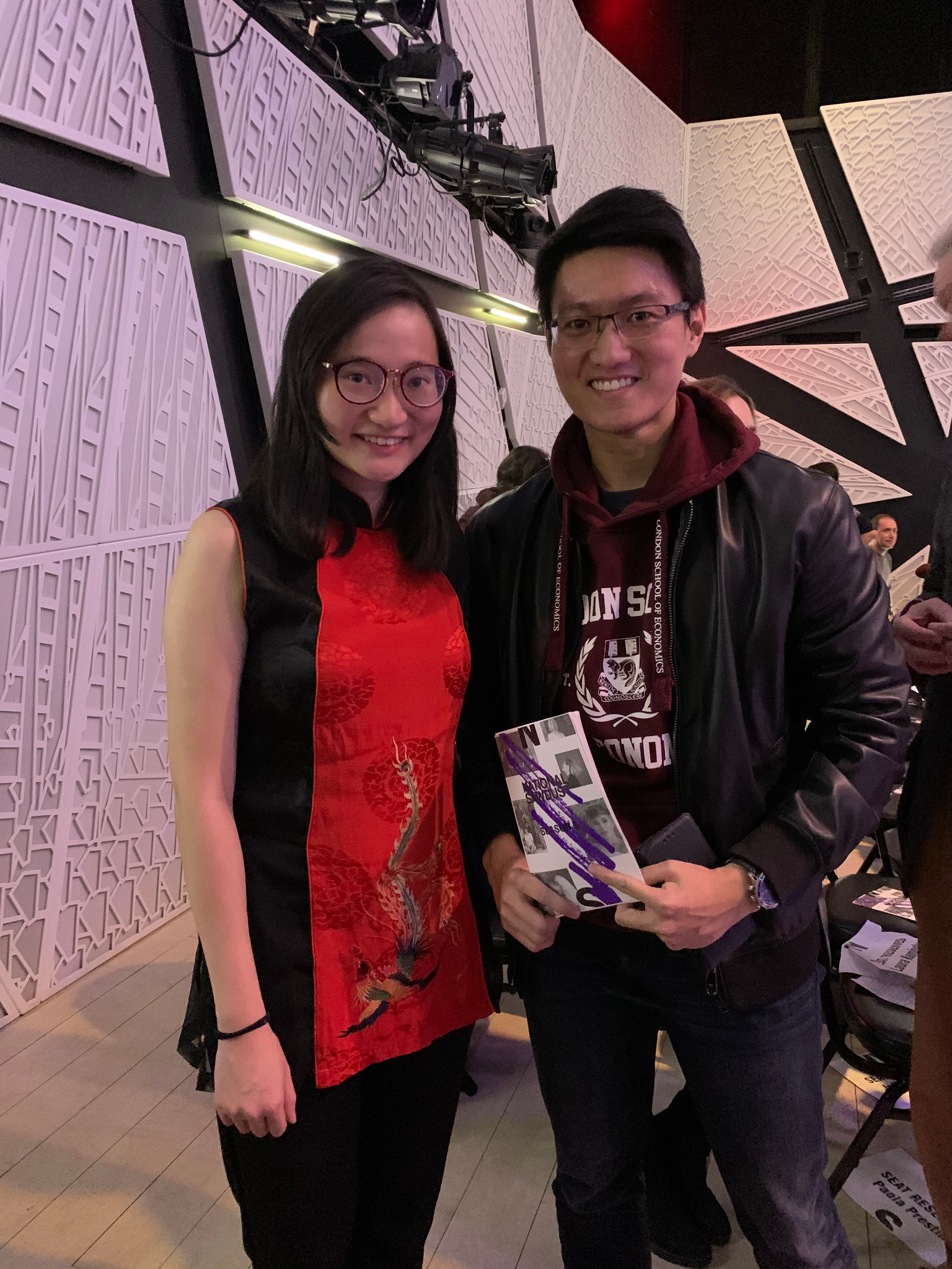 Cheng Jin and her brother at a concert venue