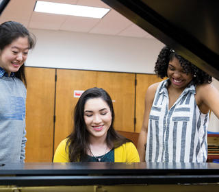 scholarship students at the piano