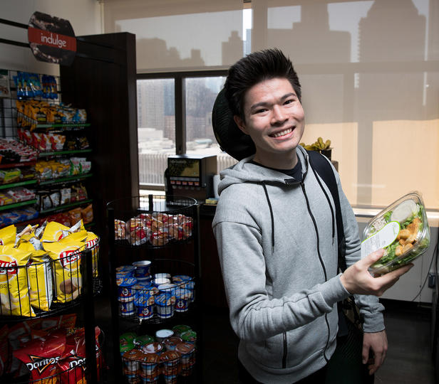 student shopping in convenience store