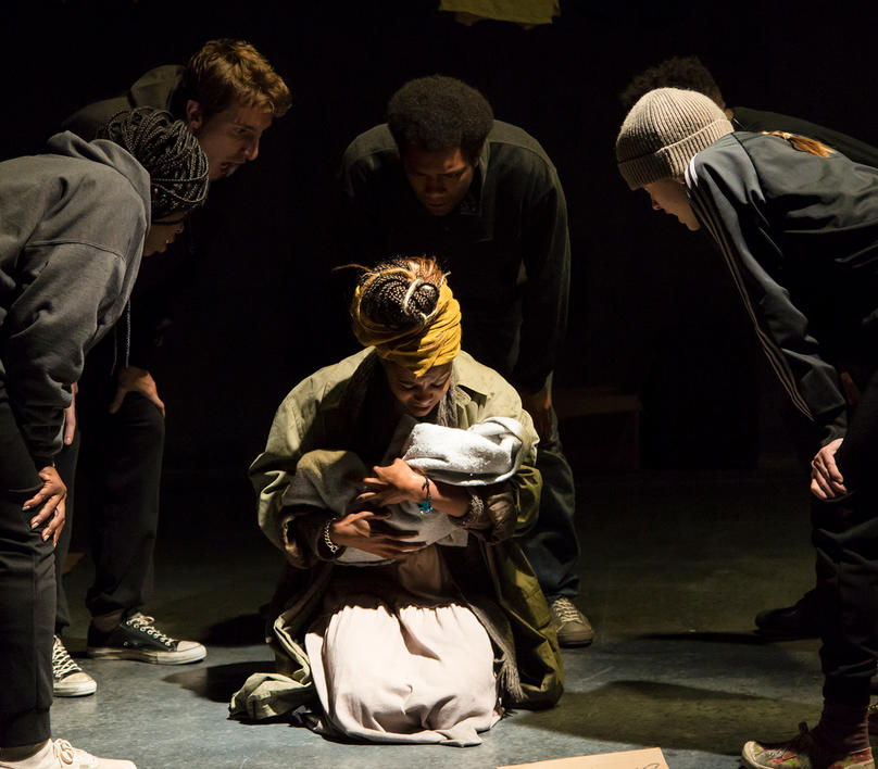 Third Year (Group 50) drama students perform Suzan-Lori Parks's "In the Blood", directed by Shaun Patrick Tubbs in the in the Harold and Mimi Steinberg Drama Studio on October 14, 2019.