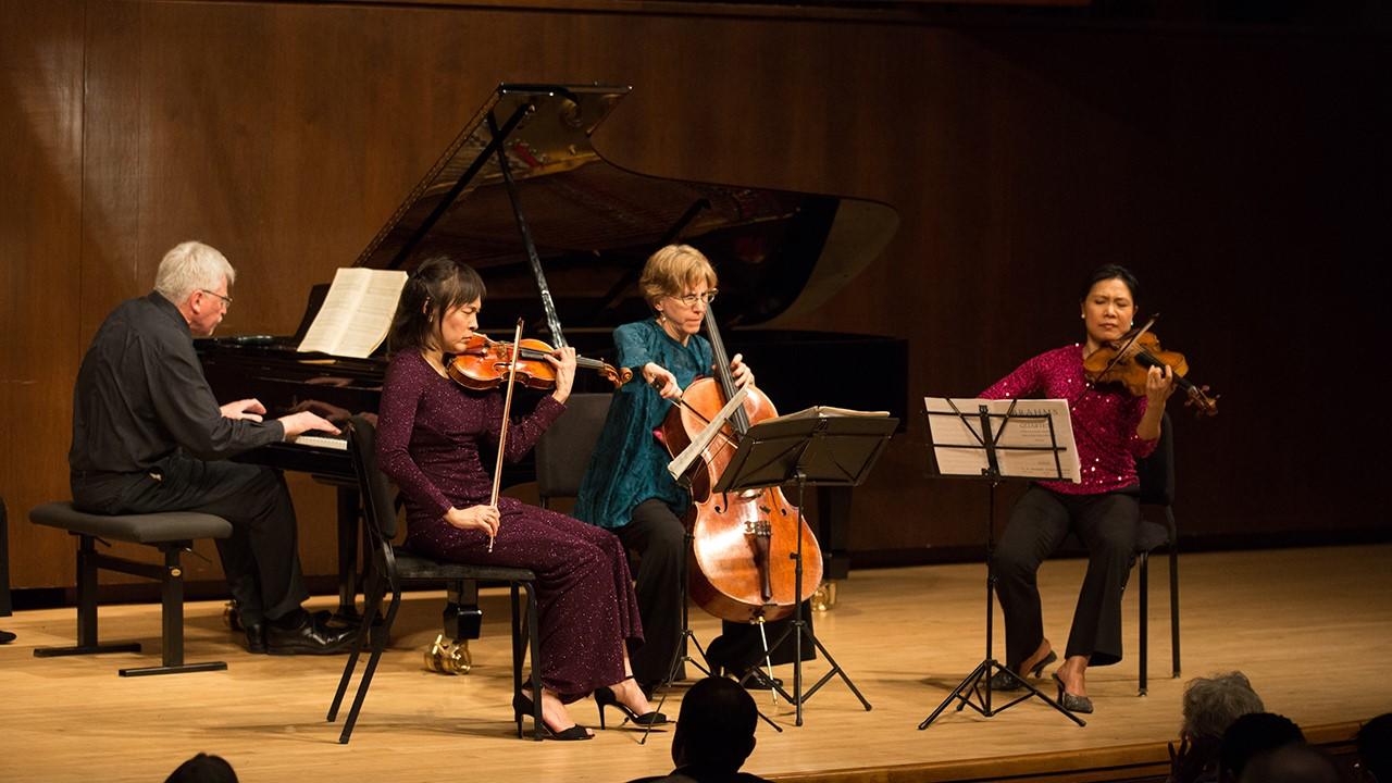Violinist Catherine Cho, violist Hsin-Yun Huang, cellist Natasha Brofsky, pianist Robert McDonald