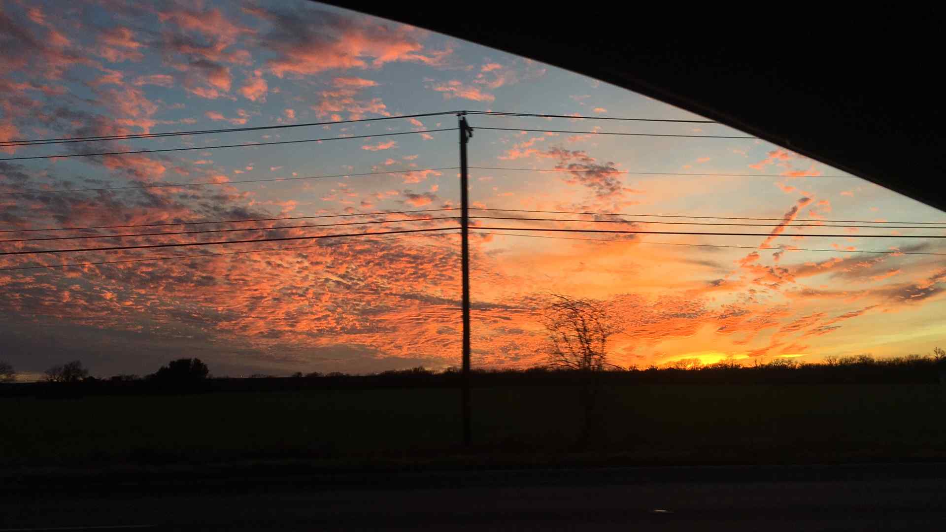 Telephone pole and sunset 