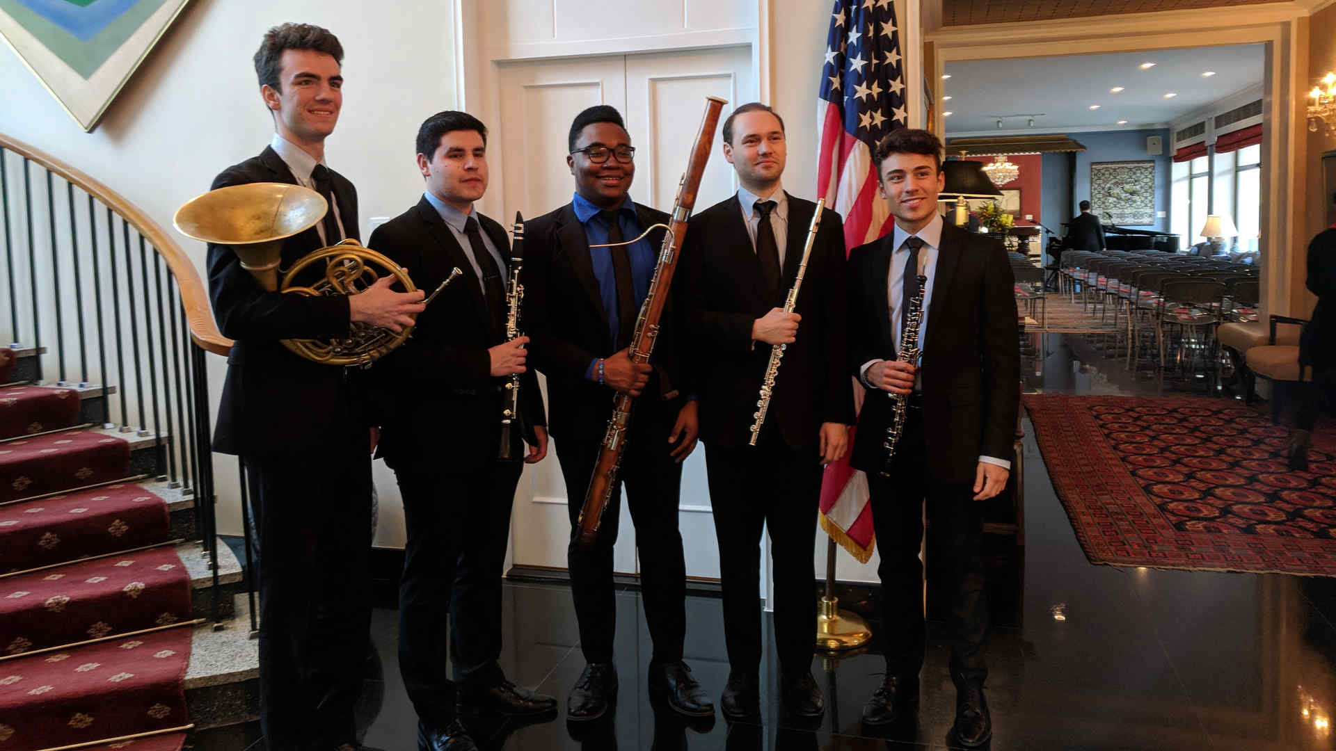 The quintet at the ambassador’s house