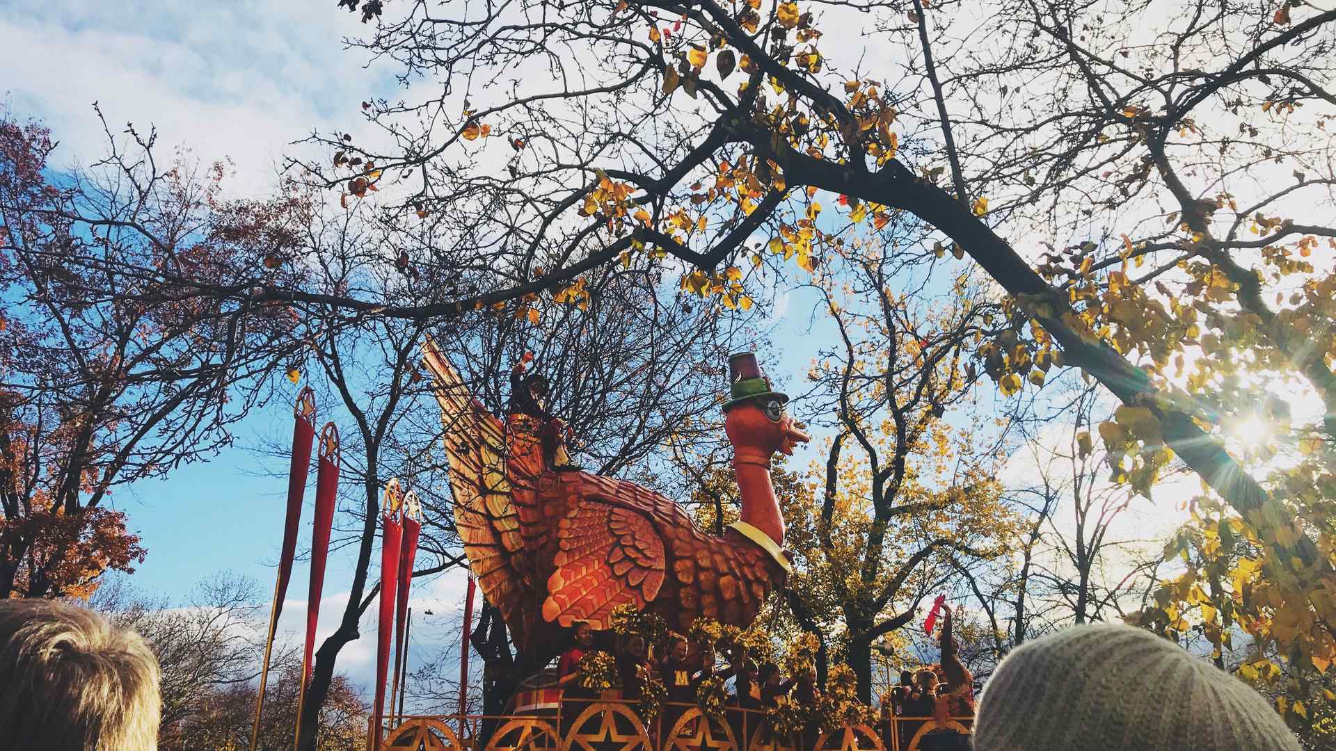 A turkey float at the Thanksgiving Day Parade at Central Park