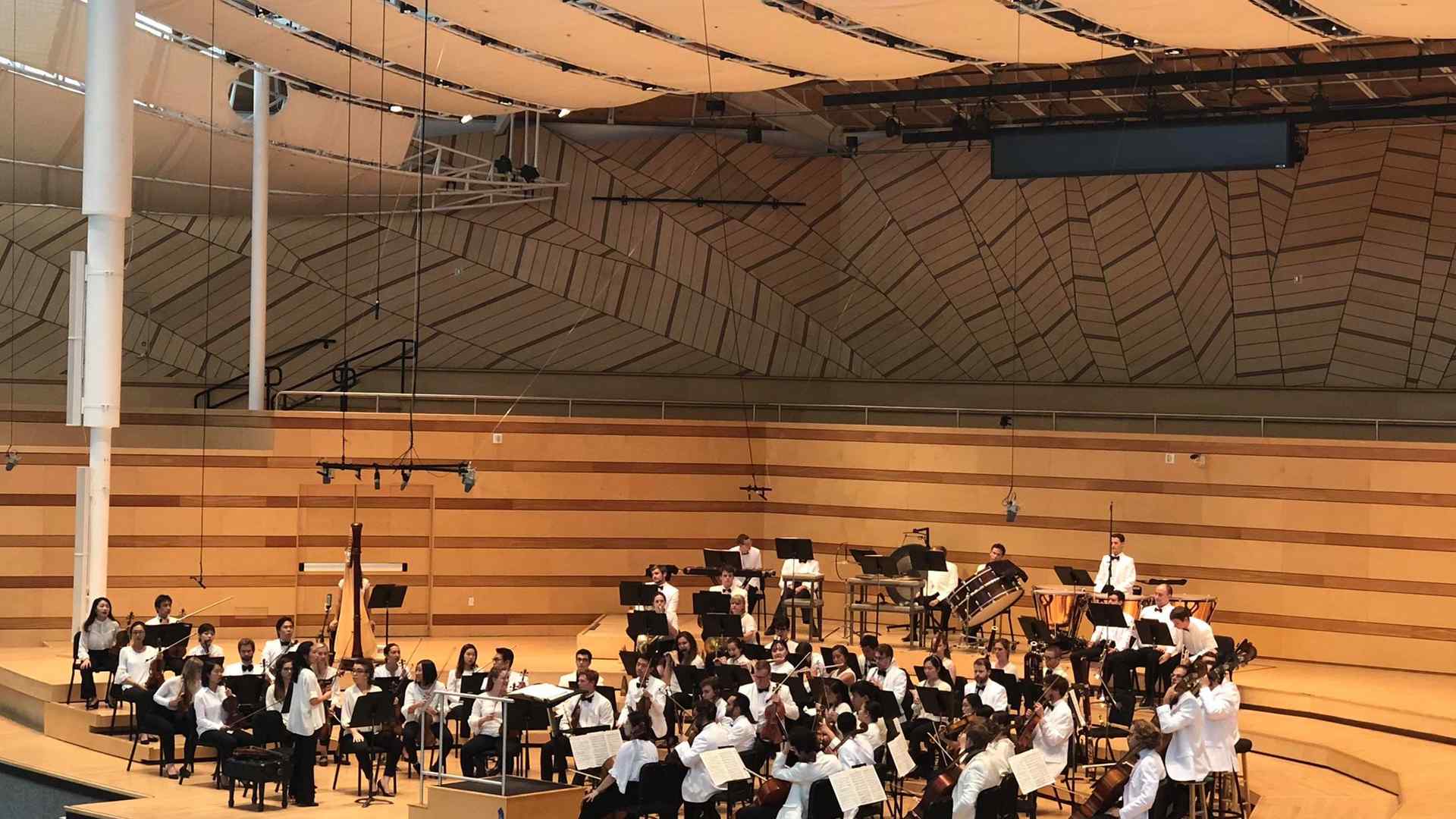 An orchestra onstage