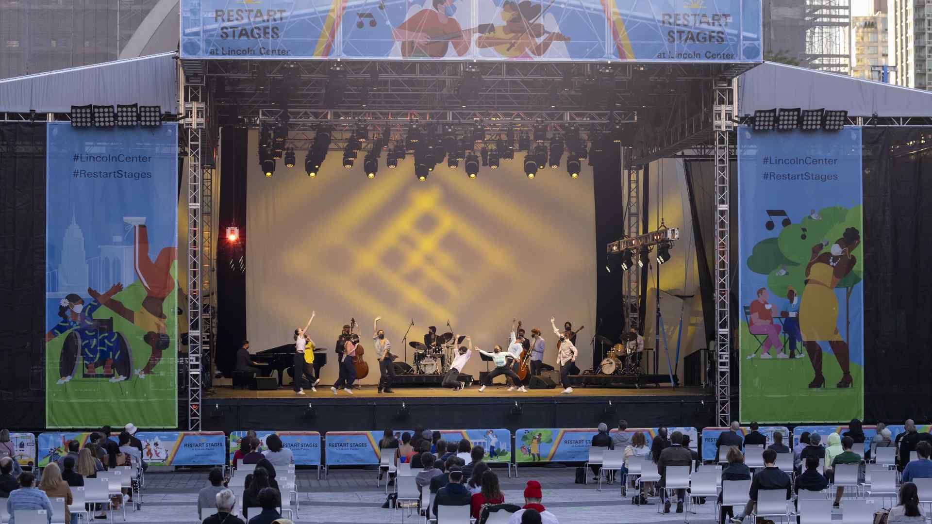 large outdoor stage with performers