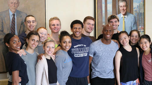 Jamal Callender with dance students