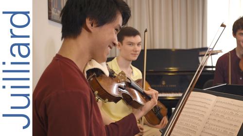 Video: Pre-College violin students Kevin & Oliver describe why young talented musicians will enjoy the Saturday Pre-College community.