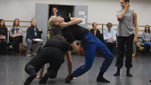 Dancer Dylan Croy in rehearsal for Gentian Doda's 'This Silence'